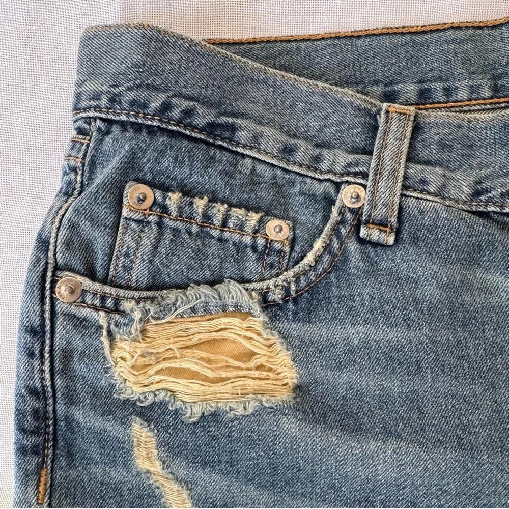 Rag & Bone Sz 26 Distressed Denim Blue Shorts 0024 - Picture 12 of 14